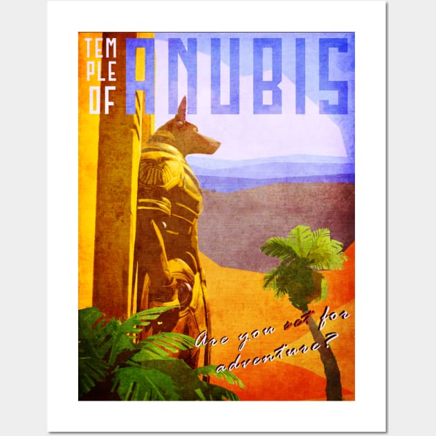 Temple of Anubis Vintage Travel Poster Wall Art by SLAPAPOW